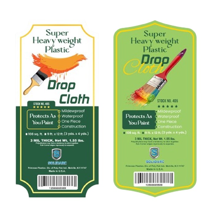 Plastic drop cloth 9/12' Thikness 1mil 2mil 3mil